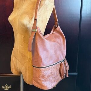 Elegant Brown Leather Hobo Bag